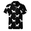 Camicie casual maschile arte per cane bianco cairn terrier silhouette vacanza camicetta hawaian vintage camicette maschi