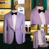 Purple Men Wedding Suits Slim Fit bruidegom slijtage sjaal raapel Tuxedos Business Office jas mode blazer op maat gemaakte alleen jas