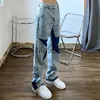 Męskie dżinsy dżinsy High Street Washed Old Dżinsy Mężczyzn Men American Fashion Brand Five Points Star Stitng Lose proste para Hip Hop Pants J230814