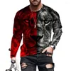 Herentruien mode mode lange mouw t-shirts 3D geprint dierenleeuw t-shirt voor heren straat o nek pullover Oversized T-shirt