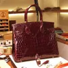 Klassisk axelväska Designer Tote Bag Flap Bag Noble Importerat NI Crocodile Leather All Handmade 950 Platinum Plated Hardware Handbag