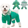 Hundkläder söt valp regnrock fyrbensvattentät all-inclusive med hatt reflekterande regnjacka för katter husdjur poncho kläder