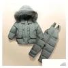 子供の服を着たジャケットの女の子の男の子の毛皮のフード付きパーカーaddbibパンツジャンプスーツ服冬のスノースーツドロップ配達dhcmw