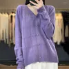 Women's Knits Wool Knitted Soman's Sweater Female Cardigan Long Sleeve V-Neck Casual Coats Fashion Spring Jacket Clothes Large Size Tops