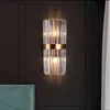 Lâmpadas de parede Lâmpadas de parede modernas LED de lâmpadas de parede de cristal para sala de estar Corredor Nórdico Decoração Sconce Luzes de parede de cabeceira HKD230814