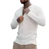 Chandail masculin Pleeur 2023 Spring and Automne Couleur solide simple Fashion Fashion Casual grande taille Cardigan