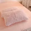 Defina a cama adorável de cor pura de inverno conjunto de pluxus kawaii tampa de edredon com lençóis colcha e pasta para a cama