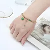 Armreifen nicht leicht zu verblassen wasserdichte Gold PVD Edelstahlschmuck Frauen Geschenk Achat Steinperlen String Reichtum Elastische Armbänder