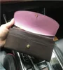 Designers wallets Classic Button Women Long style Wallets Soft Leather Textured Fashion Zipper pink Wallet Coin Purse Card Case Holder Wih Box Dust Bag