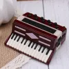 Doll House Accessories Dollhouse Accordeon Tiny Musical Instruments Mini Model PO Prop Basswood Decor Child 230812