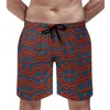 Herr shorts nile dashiki gym sommaren röd grön retro strand korta byxor män sport surf snabb torkning tryckta badstammar