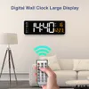 Decoratieve objecten Figurines Wallmounted digitale wandklok met adapter afstandsbediening datum Week Weergave Tabel Alarm grote LED Livingroom Decor 230812