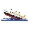 Blokkeert Titanic Model Micro -gebouwen blokkeert Boat Cruise Ship Sinking Shipwreck Creative Diamond Construction Expert Toys Gifts R230814