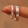 Wedding Rings Exquisite Simple Silver Color Couple Ring Men and Women Valentijnsdag Verjaardagsgeschenk sieraden