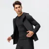Lu men Sports Coat Yoga Thin Jogging Jackets Clothing High Waist Gym Activewear Jacket Hooded Long Sleeve Training Clothes Stand Collar