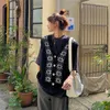 Camisolas femininas japonesas Kawaii Ulzzang Vintage Sweater de Diamante Casual Padrão Casual Feminino Coreano Harajuku Roupas para Mulheres