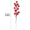 Dekorativa blommor 20/1st konstgjorda röda bär 14 Huvud falsk Holly Berry Branch Christmas Wreath Ornament Diy Home Party Xmas Tree