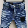 Jeans Fashion Fashion High Street Hole Spray Painted Trendy Motobiker Casual Denim Tessuto Pants T121