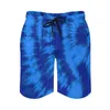 Men's Shorts Summer Gym Retro Tie Dye 60S Running Blue And Aqua Print Pattern Board Short Pants Quick Dry Swim Trunks Large Size