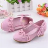 Sneakers Princess Kids High Heels Dress Dress Party Child Child Children's White's White Enfants Wedding for Girl 230814