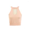 Magliette da donna Spice Girl Halter Halter Scatened gilet a maglia femmina 2023 Summer Sexy Skinny Base Base Crop Top Women per