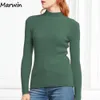 Kadın Sweaters Marwin Gelecek Sonbahar Kış Top Çekme Femme Boğazlı Kazaklar Uzun Kollu İnce Büyük Boy Koreli Kazak 230814