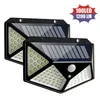 4pcs 100 LED Solar Power Wall Light PIR Motion Sensor 3 Lighting Mode Solar Lamp Waterproof Garden Street Light Corridor Lamp239E