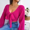 Designer Womens Langarm Pullover mit Bow Fashion Casual Women's Pullover Herbst 2023