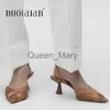 Scarpe eleganti 2023 Woman marrone alto tacchi donne sandali Summer Fashion puntato Pompe a fuoco basse di punta Slingbacks Eleganti scarpe da tacco femminile J230815