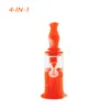 Waxmeisje dubbele percolator Water pijp glazen bongs waterpijpen multi -functie oranje 4 in 1 honingraat platina gezuurde siliconen