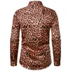 Camicie casual maschile 2023 Fashion Man Club Leopard Shirt Leopard Shirt Festa a maniche lunghe di alta qualità Chemise Homme