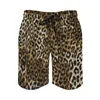 Men's Shorts Summer Board Gold Leopard Sports Fitness Animal Print Short Pants Retro Quick Drying Swimming Trunks Plus Size