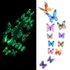 ملصقات الجدار 12/24pcs LifeLike 3D Butterfly Butterfly Luminous Home Home Decor