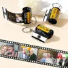 Anpassad 5 Foto Personlig nyckelring Bildalbum Färgglada kamerafilm Sublimation Roll Keychain Multihoto Key Rings Vintage Retro Unik presentfödelse