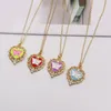 Pendant Necklaces 2023 Design Classic Heart Butterfly Copper Drip Oil Woman Girl Necklace Party Wedding Anniversary Jewelry Gift