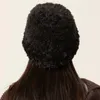 BERETS 2023ボタン装飾された温かいぬいぐるみ帽子冬肥厚ソフトバケツ女性ウールソリッド白い黒人女性漁師キャップ