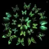 ملصقات الجدار 12/24pcs LifeLike 3D Butterfly Butterfly Luminous Home Home Decor