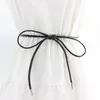 Gürtel Feste Farbe PU Leder schlanker Gürtel für Frauen Einfache Schnüre-up dünne Taille Damen Kleider Rock Dekoration String Bund Bundesband