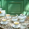 Cups Saucers Englische Luxus Kaffee Tasse Tee -Topf Ceramictacup Zuckerglas Milch Nachmittagsfeier Wohnzimmer El Hauszubehör