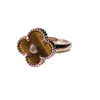 Designer Four-leaf clover luxury top jewelry accessories for women Cleef New High Edition Lucky Series Ring Full Diamond Female Tiger's eye Stone Agate Natural Ring