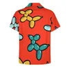 Casual shirts voor heren ballon dierenhonden grappige ballonnen print strandhirt Hawaiian Novely Blouses Men Gedrukt Big Size 3xl 4xl