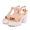 Platform Big Ladies Sandals Size Summer Women Shoes Woman Fish Mouth T Buckle Watertight Stan 10