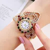 Wristwatches Woman Watch Luxury Rhinestone Quartz Fashion Bracelet Gift For Friends Elegant Wristwatch Ladies Clock