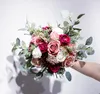 Wedding Flowers SESTHFAR 2023Fuchsia&Dusty Pink Bridal Flower Bouquet Mariage Vintage Rmo De Novia Artificial Bride