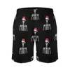 Herr shorts roliga skelett Santa Hat Bräda Summer julutrustning sportkläder korta byxor män snabb torr överdimensionerade badstammar