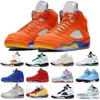 Top Men Men Jumpman 5S Buty Basketball Buty Kobieta zamsz Blue Orange Lucky Green Off Noir Sneaker Outdoor Bluebird Designer Treakers