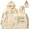 Herren Hoodies Sweatshirts Ihre eigene Design -Marke Bild Custom Männer Frauen DIY Sweatshirt Casual Dicked Hoody 11 Color Fashion Plus Size 230814