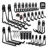 Hooks Rails 14/31pcs Heavy Duty Metal Hook Garage Organizer Wandmontage Anti-Rutsch-Fahrradhalterstaatshaken für Leitern Gartenwerkzeug 230812