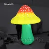 wholesale Illuminated Large Inflatable Mushroom Plant Tree Model Green Stem And Yellow Cap For Park Decoration