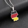 Pendant Necklaces Fashion Deutschland Map Flag Stainless Steel Silver Color/Gold Color Germany German Necklace For Women